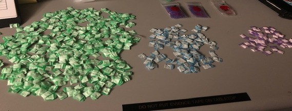 Bags of Fentanyl Along with Cocaine and Heroin 