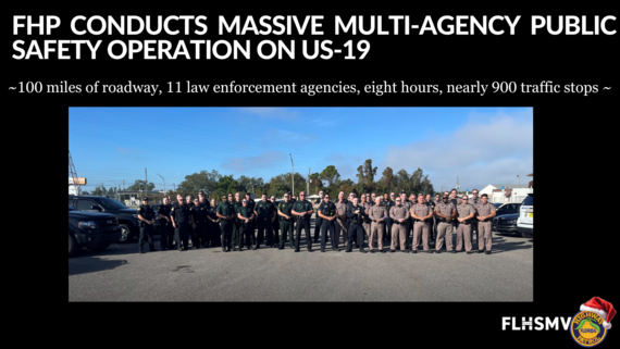 100 miles of roadway, 11 law enforcement agencies, eight hours, nearly 900 traffic stops