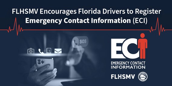 FLHSMV alienta a los conductores de Florida a registrar la información de contacto de emergencia